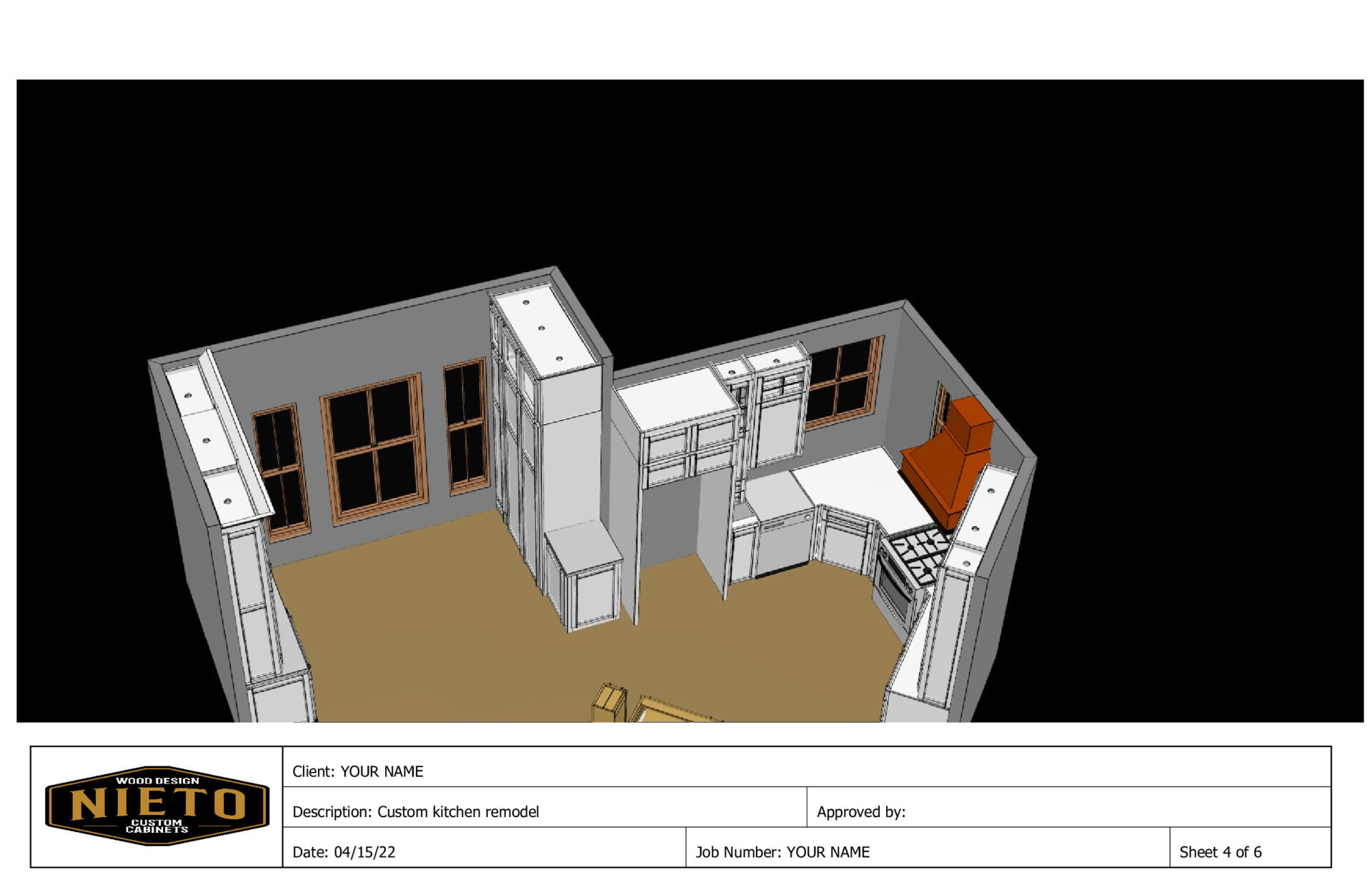 Sheet 5 of the Custom Kitchen Remodel Drawing