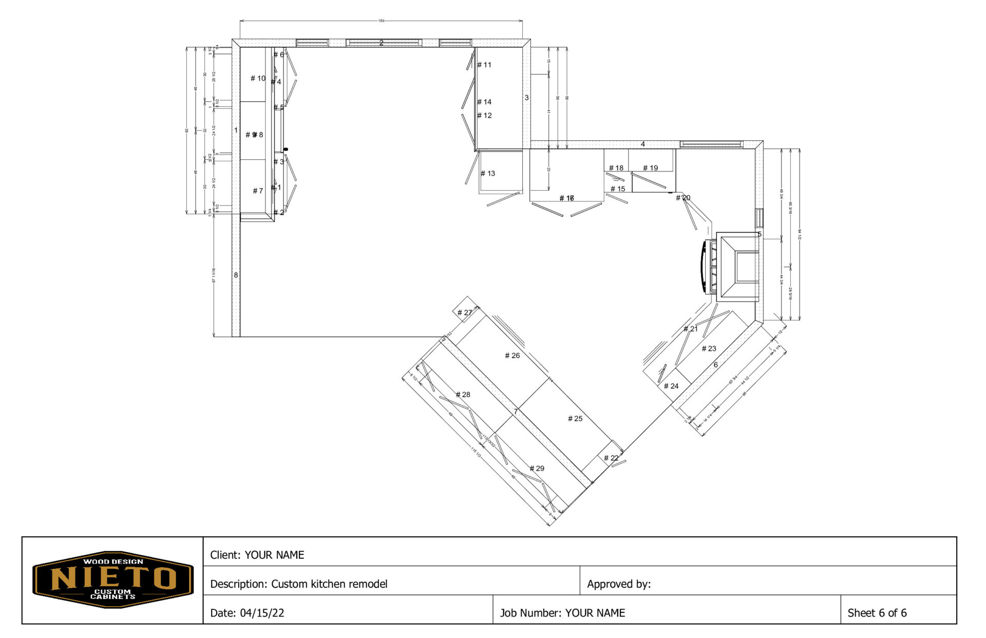 Sheet 6 of the Custom Kitchen Remodel Drawing