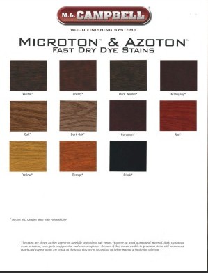 Microton and Azoton Fast Dry Dye Stains by M.L. Campbell