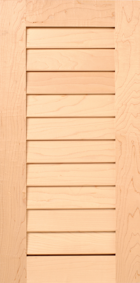 S108 BREEZEWAY slats aligned horizontally against a plywood background.