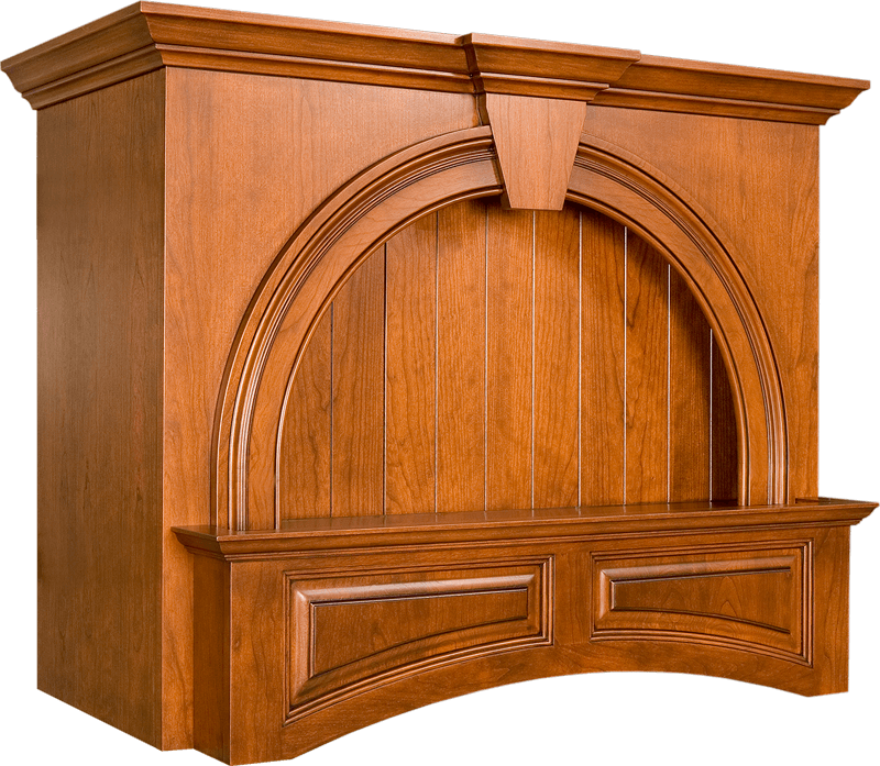 ARA RAISED PANEL ARCHED MANTEL STYLE RANGE HOOD