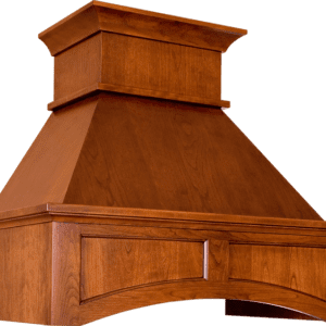 Close shot of the top portion of G Series Wood Range Hood