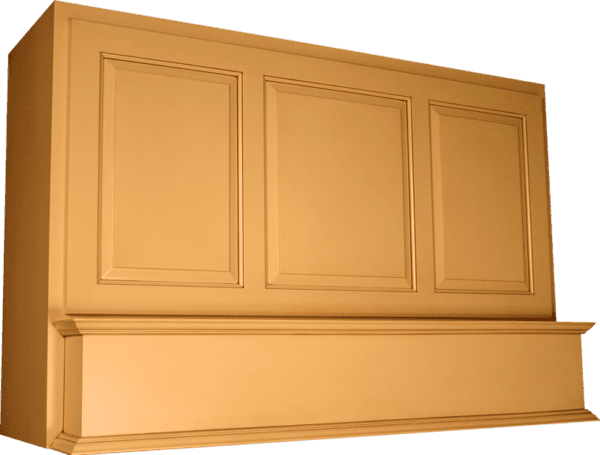 S-Series - Standard kitchen wall cabinet with three doors and decorative molding.