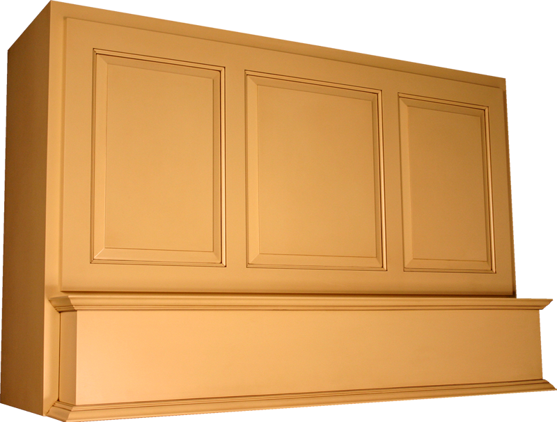 S-Series - Standard kitchen wall cabinet with three doors and decorative molding.