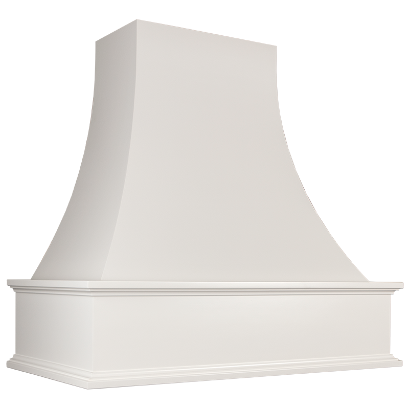 White EDP2 - Arched Panel Base kitchen range hood.