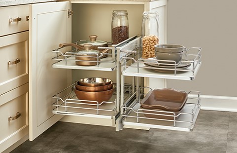 Storage extensions provided in the modular kitchen