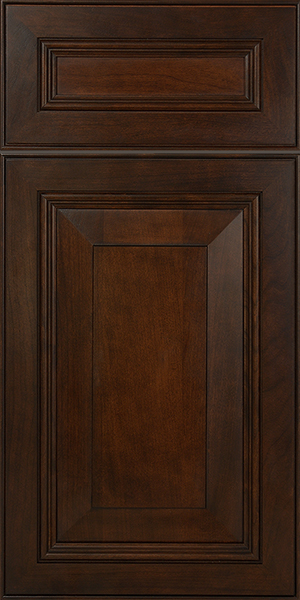 A closed wooden S537 BROOKLINE door with upper and lower recessed panels.