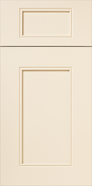 Two panels of a S857 CLARITY-colored door, each with a recessed rectangle design.