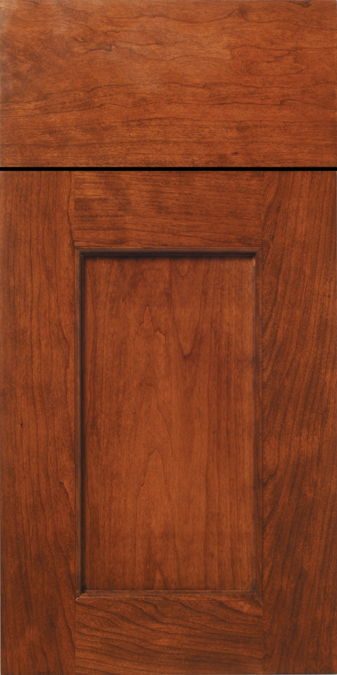 Close-up of a S531 PRATO wooden cabinet door with a raised panel design.