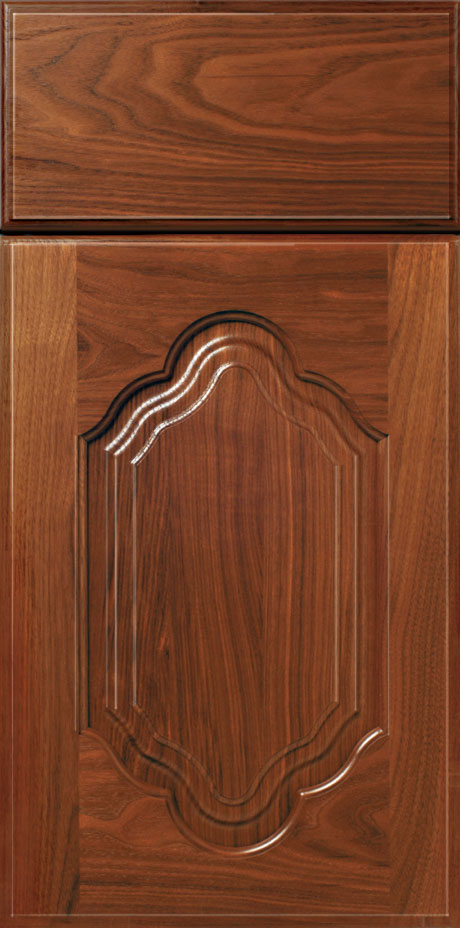 S227 WAVERLY cabinet door with decorative panel design.