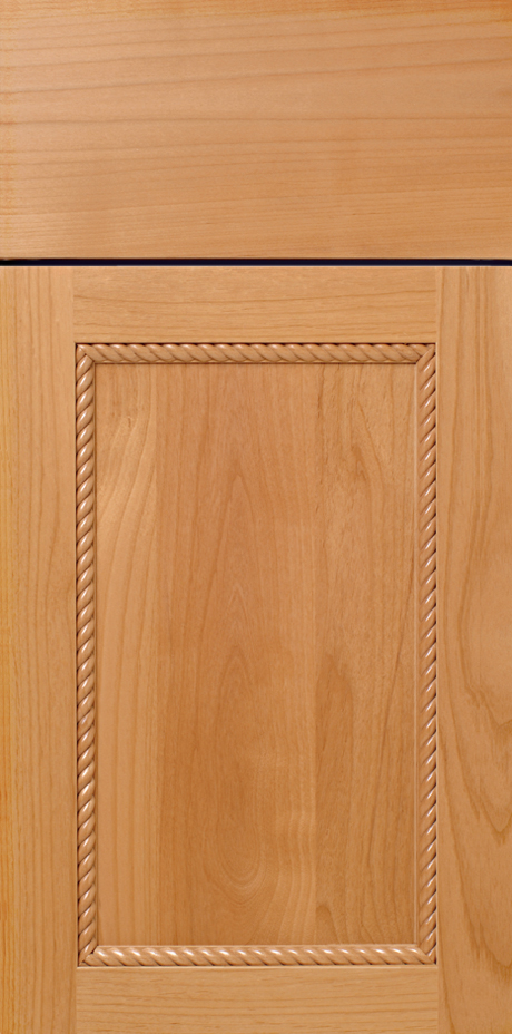 Close-up of a S233 LEXINGTON cabinet door with a raised panel and a rope molding detail.