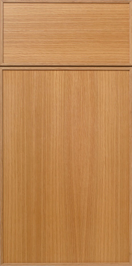 S555 CRAWFORD cabinet door with a vertical grain pattern and a horizontal upper panel.