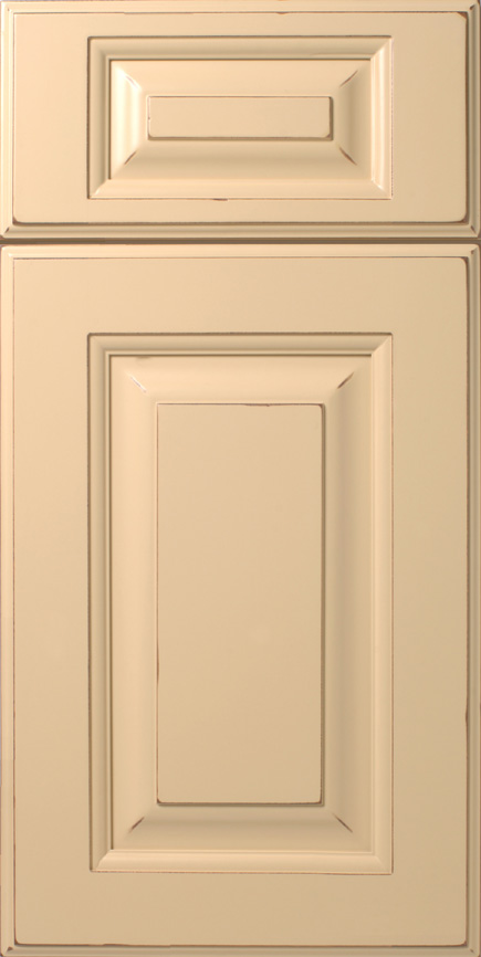 Beige kitchen cabinet door with a recessed panel design of S581 WINFIELD.