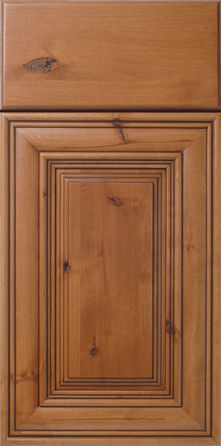 Wooden cabinet door with S580 PAGOSA decorative metal handle.