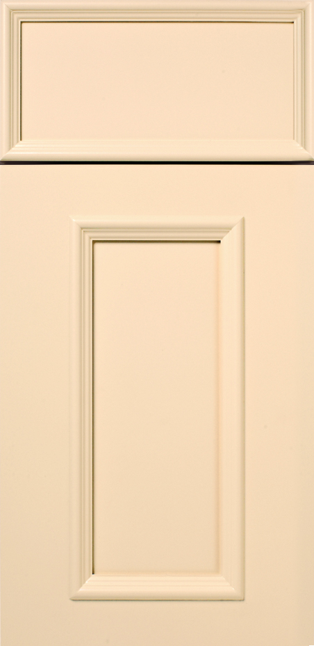 Close-up of a S248 ST CHARLES cream-colored cabinet door with recessed panels.