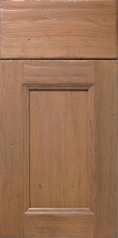 Close-up of a S597 BOLLINGER cabinet door with a simple panel design.