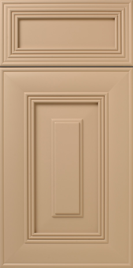 A close-up of a S612 RUMBLEY panel door with ornate rectangular recessed molding.