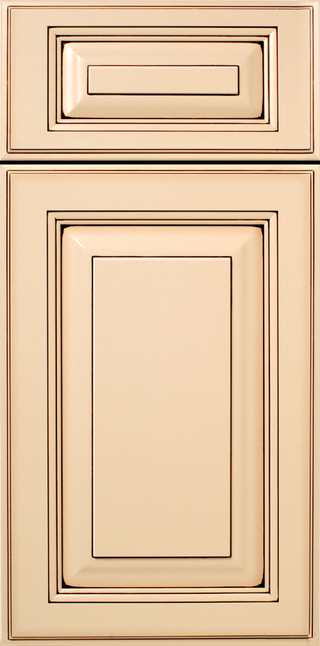 Beige S321 MILBURN kitchen cabinet door with a recessed panel design.