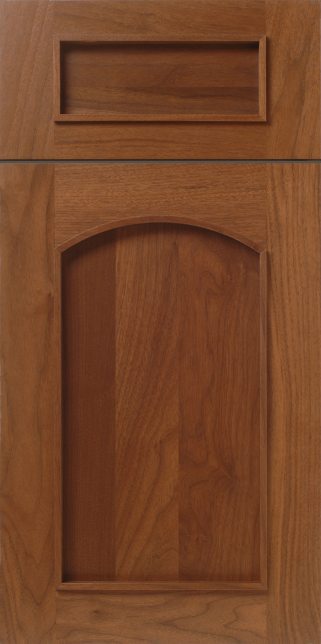 S646 BRUSHTON cabinet doors with a rectangular top panel and an arched bottom panel.