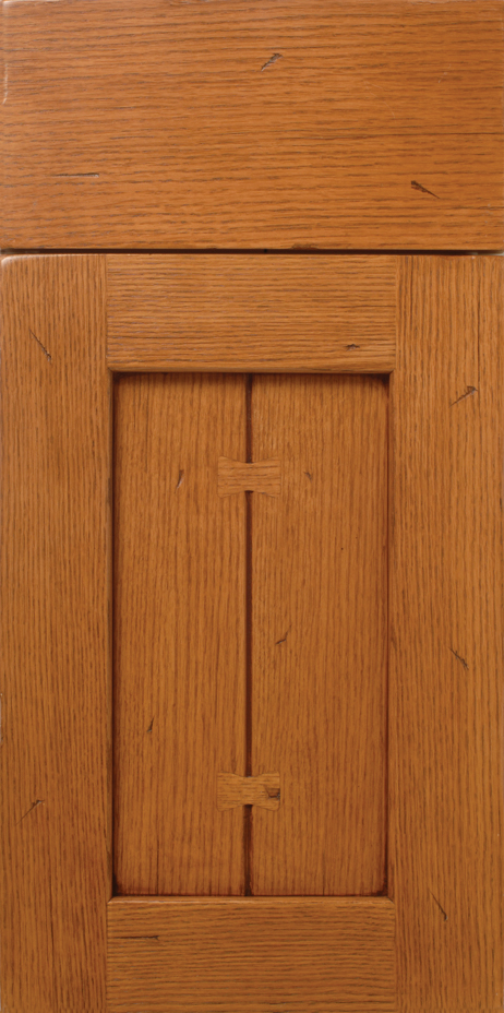 Close-up of a S361 GARDEN CITY cabinet door with visible grain and joinery detail.