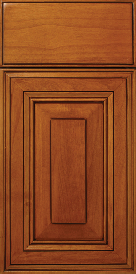 Wooden cabinet door with a raised panel design of S382 PIEDMONT.