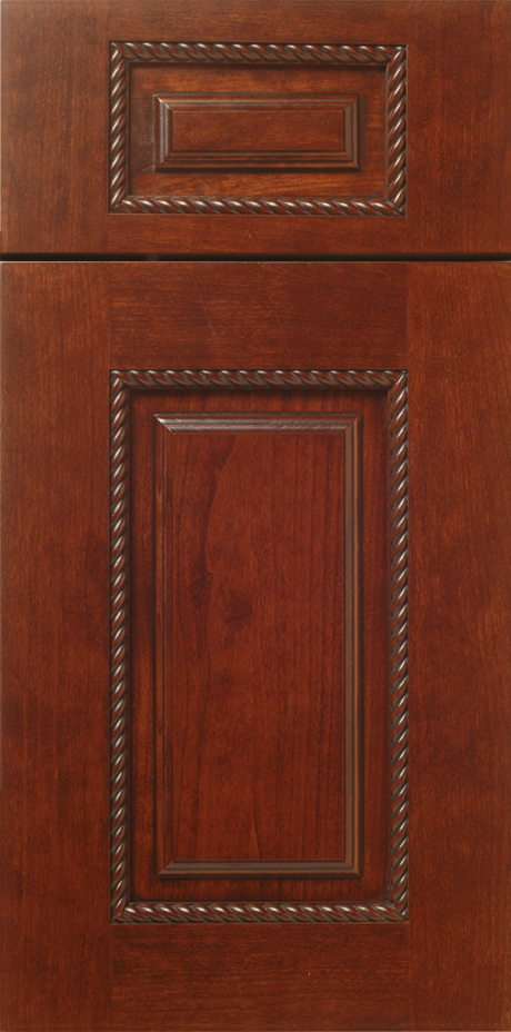 Close-up of an S393 WILTON cabinet door with decorative moulding.