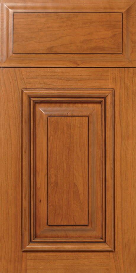 Close-up view of a S485 BLOSSOM cabinet door with detailed panel design.