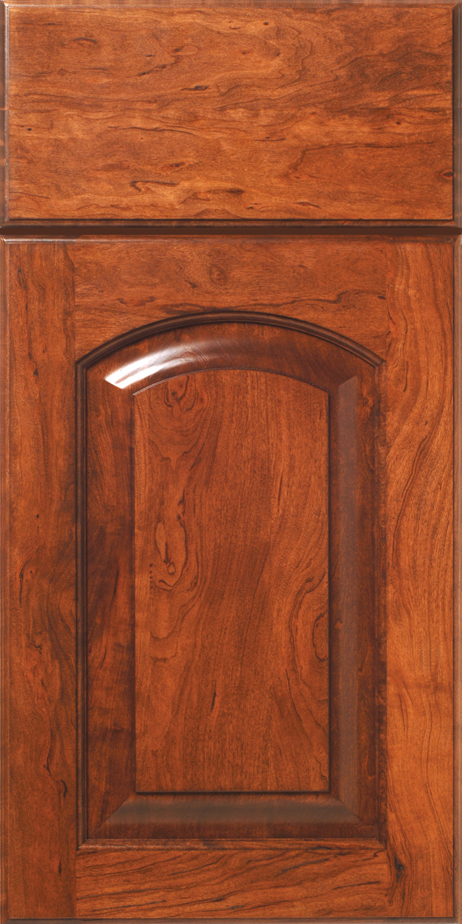 Polished wooden S512 HOPE cabinet door with raised panel design.