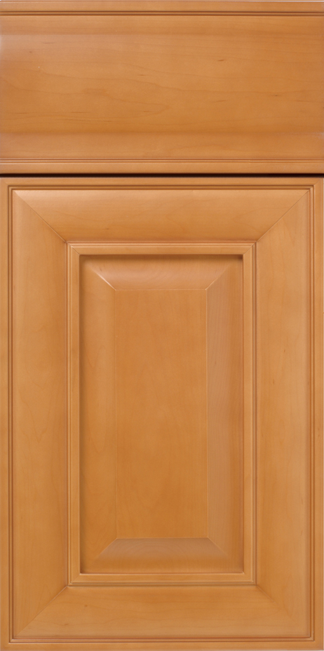 Close-up of a S170 AUGUSTA wooden cabinet door with a raised panel design.