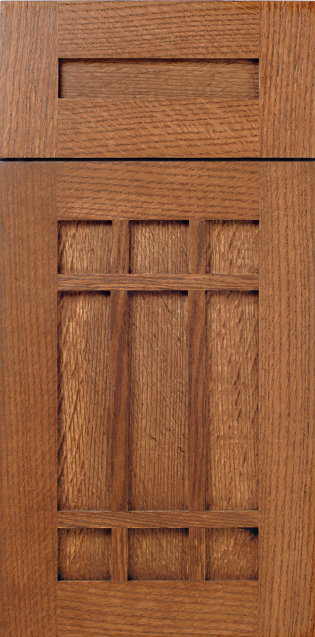 S180 GRIFFIN cabinet doors with a vertical grain and decorative lattice work.