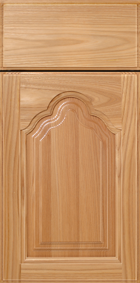 Close-up of a S195 BROOKMONT cabinet door with decorative paneling.