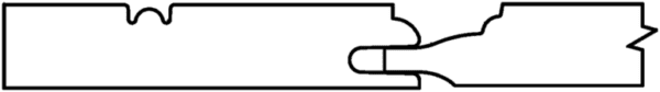 An outlined graphic of a S592 BARRINGTON top edge and a flat bottom edge, resembling a generic key or puzzle piece profile.