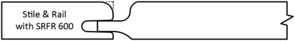 Technical illustration of a stile and rail wood joint with a specific profile labeled "S478 CASCADE.