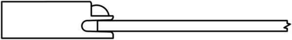 A black and white line drawing of a S232 DEDHAM key.