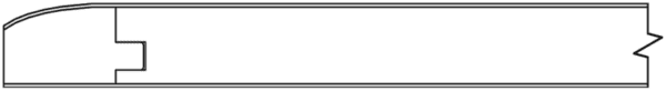 Technical drawing of a cross-sectional profile for the S529 DWELLING molding or trim piece.