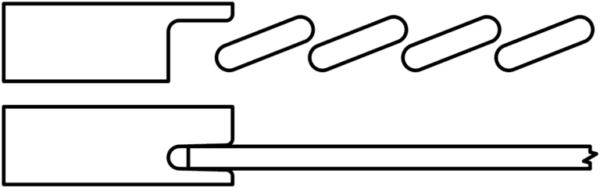 Illustration of two styles of S819 ESCAPE joints used in woodworking.