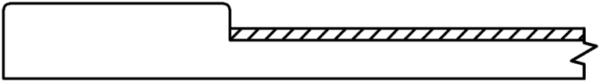 Technical drawing of an S889 FAITH with a threaded section and two flat edges.