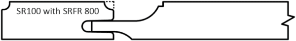 Technical drawing of a profiled material labeled "S641 FARNAM with SFR 800.