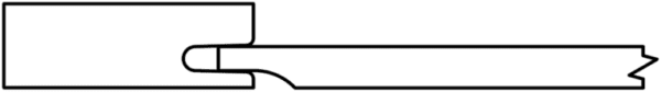 Outline of a broken S320 HASTINGS key with its head and blade parts detached.