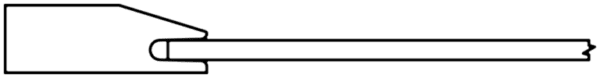 A black-and-white line drawing of a S757 HEDGES key from a side profile view.