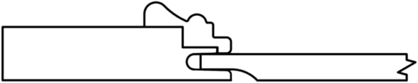 Black line drawing of a S885 METROPOLITAN joint commonly used in woodworking.