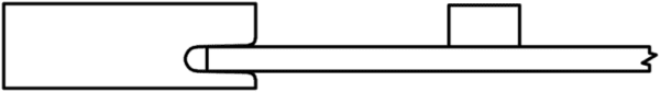 Black and white outline of a S777 PECONIC key from a side view.