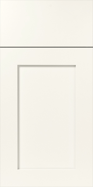 Minimalistic white S150 UNITY cabinet door with a recessed handle.