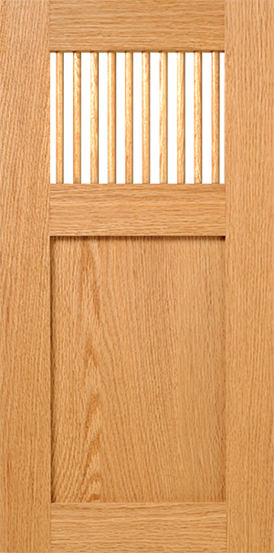 S181 BRIARGATE door with a slatted window at the top allowing light to pass through.