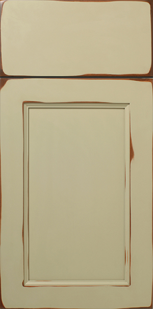 S360 DARIEN cabinet door with a dripped paint effect on the right edge.