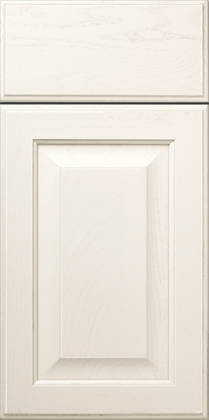 White S365 HARRINGTON cabinet door with a raised center panel design.