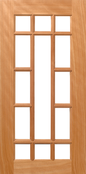 A S389 LP118 – 13 LITES – 2 X 2 CORNERS door with a vertical row of glass panes.