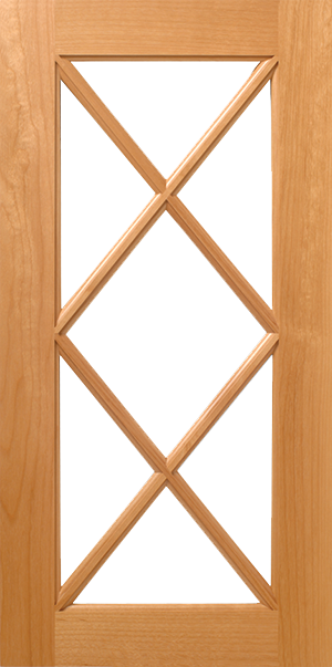 Wooden door with a S400 LP107 (2) – 7 LITES glass panel design.