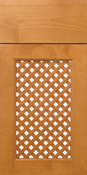 Wooden cabinet door with a S418 LATTICE – CPL100 insert.