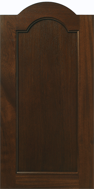 Arched wooden S473 PARKLINE cabinet door with a raised panel design.